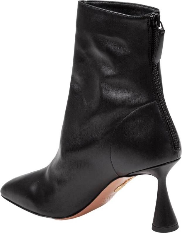 Aquazzura Zwarte enkellaarsjes met puntige neus