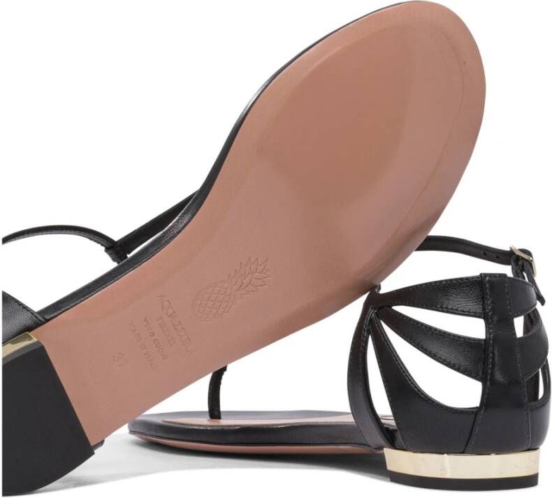 Aquazzura Zwarte Leren Sandalen voor Vrouwen