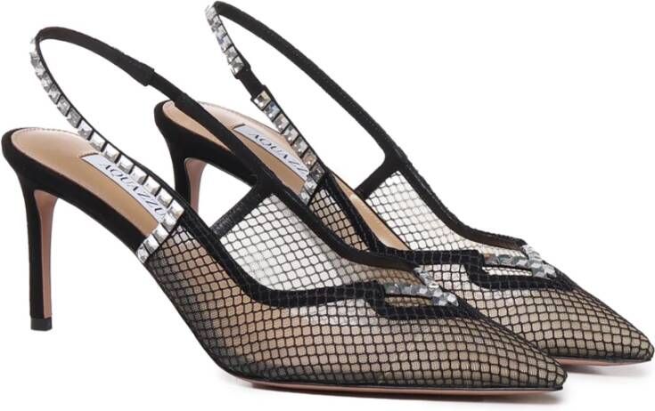 Aquazzura Zwarte Mesh Hakken Black Dames