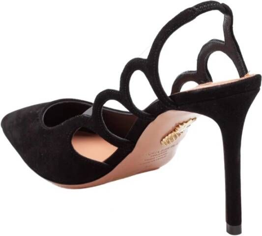 Aquazzura Zwarte Suède Décolleté Bootie Pomp