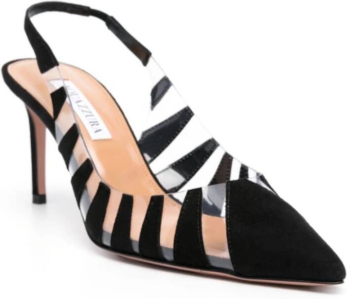 Aquazzura Zwarte Transparante Slingback Hakken Black Dames