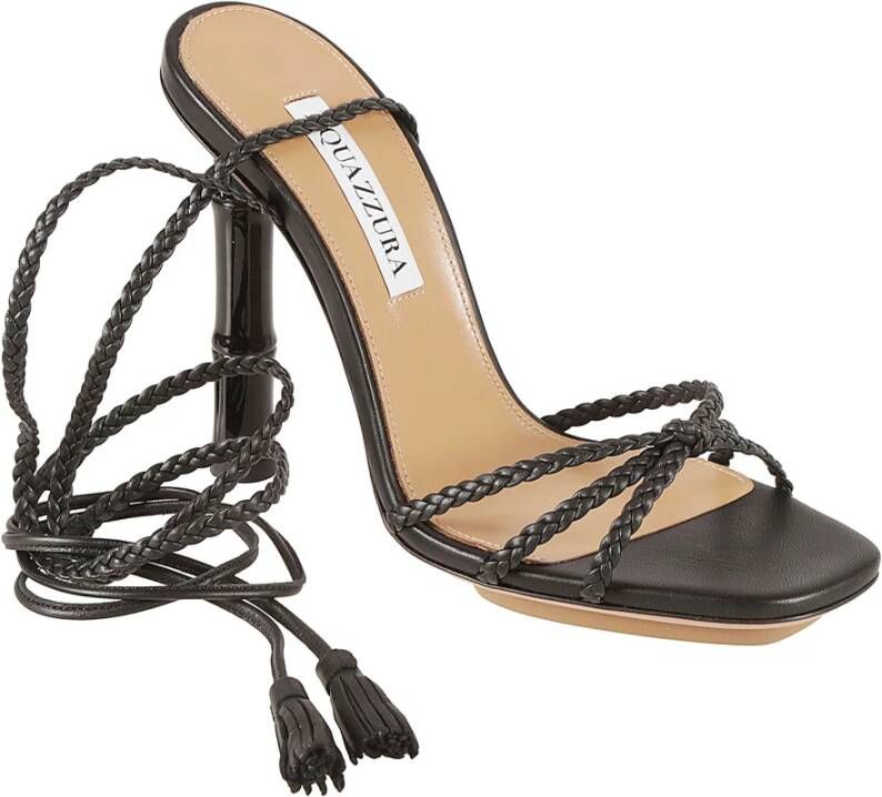 Aquazzura Zwarte Wild Bamboo Sandalen Black Dames