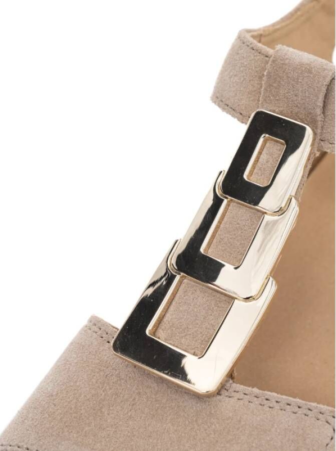 ara Beige leren sandalen met enkelband