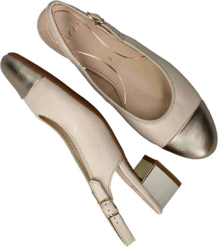 Ara Elegante Beige Slingback met Metallic Neus Beige Dames