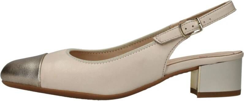 Ara Elegante Beige Slingback met Metallic Neus Beige Dames