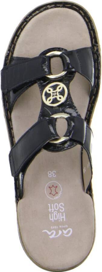 Ara Flat Sandals Black Dames