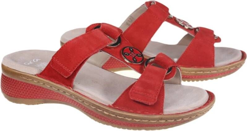 Ara Flat Sandals Red Dames