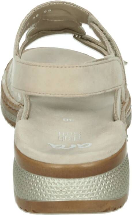 ara Sportieve Beige Sandalen met Rubberen Zool