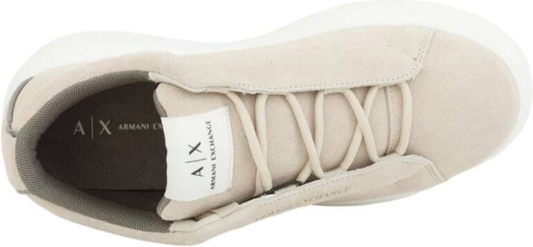 Armani Exchange Beige Leren Sneaker