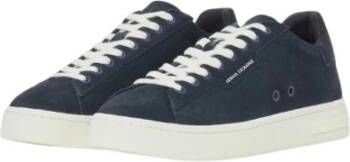 Armani Exchange Blauwe Leren Lage Sneakers