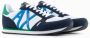 Armani Exchange Blauwe Mesh Suède Sneakers Multicolor Heren - Thumbnail 3