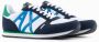 Armani Exchange Blauwe Mesh Suède Sneakers Multicolor Heren - Thumbnail 4