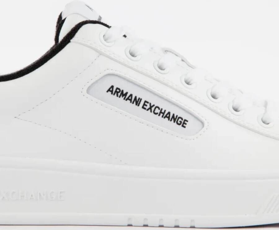 Armani Exchange Casual witte sneakers met fleece voering