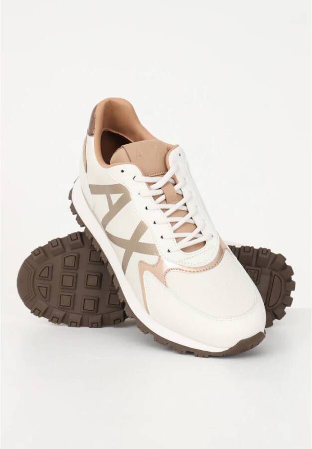 Armani Exchange Contrast Sneakers voor Dames Beige Dames