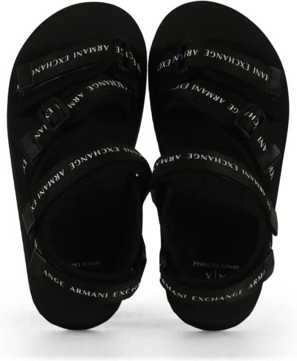 Armani Exchange Flat Sandals Black Heren