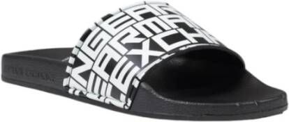 Armani Exchange Gedessineerde rubberen slippers voor lente zomer Black Heren