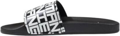 Armani Exchange Gedessineerde rubberen slippers voor lente zomer Black Heren