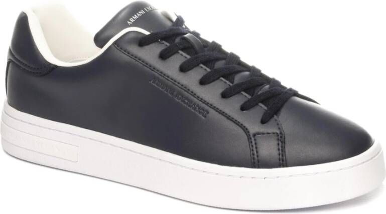Armani Exchange Leren Sneakers met Logo Detail Blue Heren