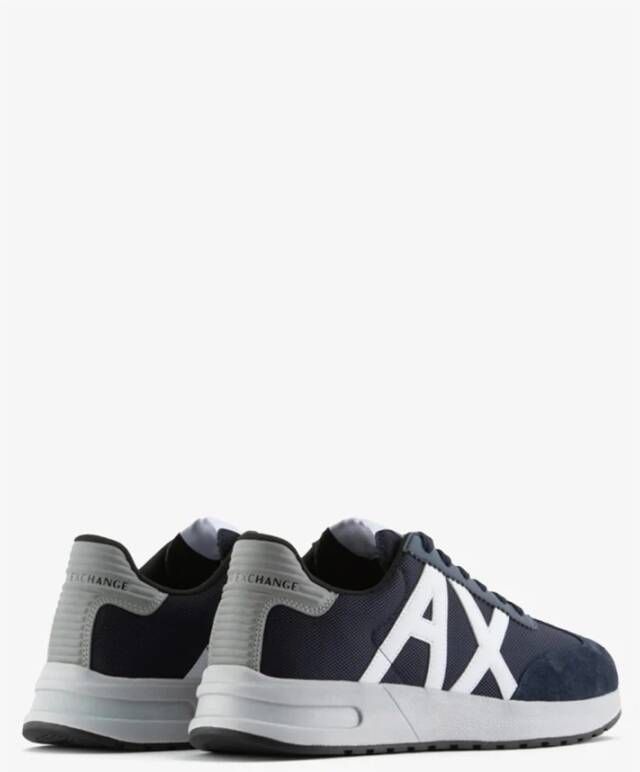 Armani Exchange Ronde Neus Rubberen Zool Veterschoenen Blauw Heren