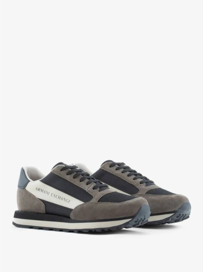 Armani Exchange Sneakers met mesh-inzetstukken van suède Grijs Heren