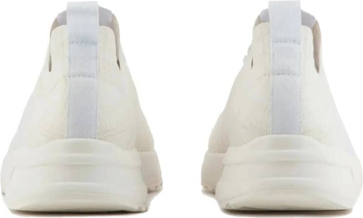 Armani Exchange Witte Gebreide Sportieve Sneakers White Heren