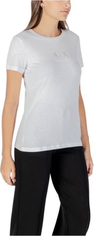 Armani Exchange Witte Katoenen Bedrukte Laarzen voor Vrouwen