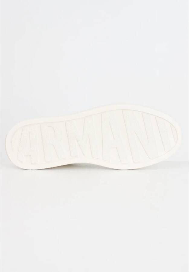 Armani Exchange Witte leren logo sneakers White Heren