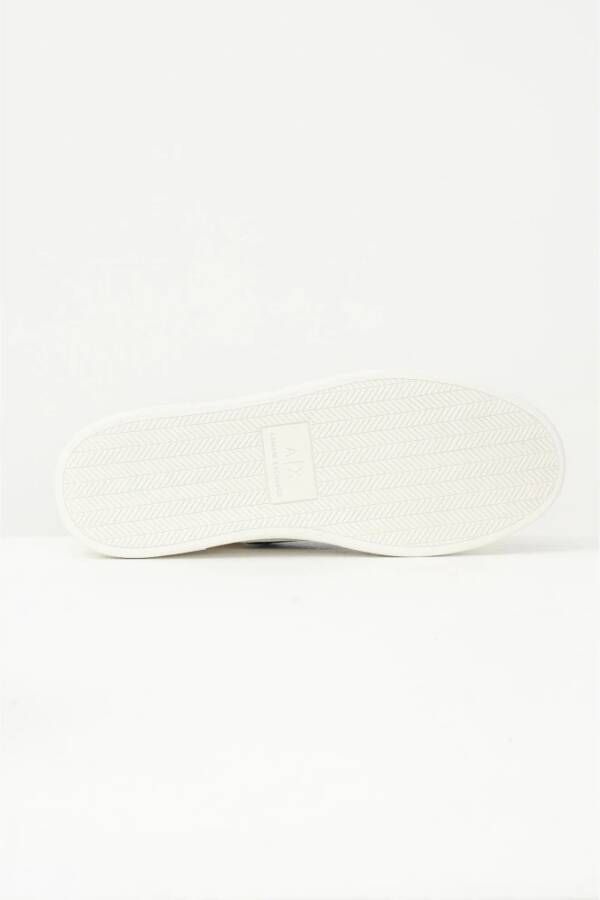 Armani Exchange Witte Leren Sneakers Lage Profiel