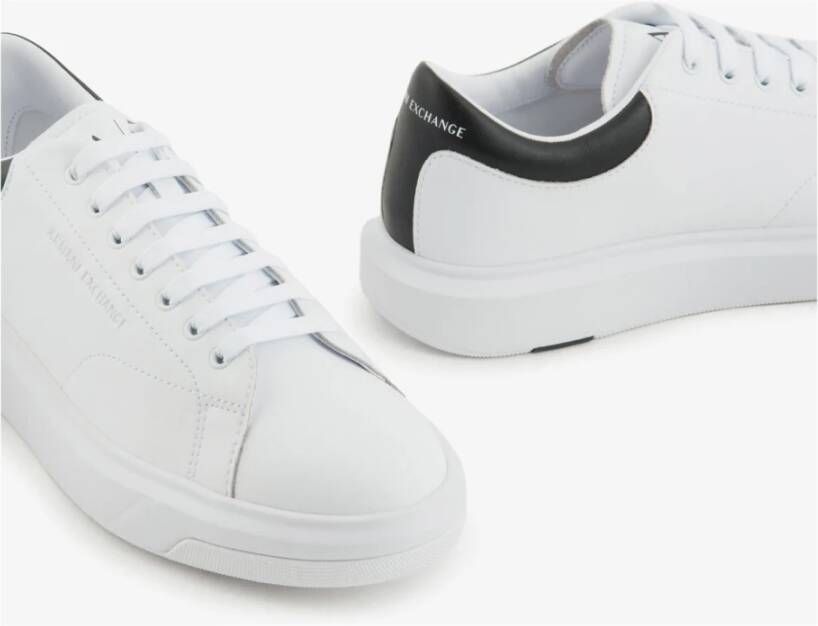 Armani Exchange Witte Leren Sneakers Venice Stijl White Heren