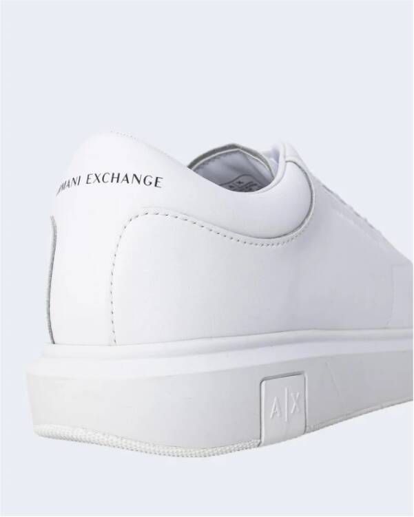Armani Exchange Witte Leren Sneakers Lente Zomer Collectie White Heren