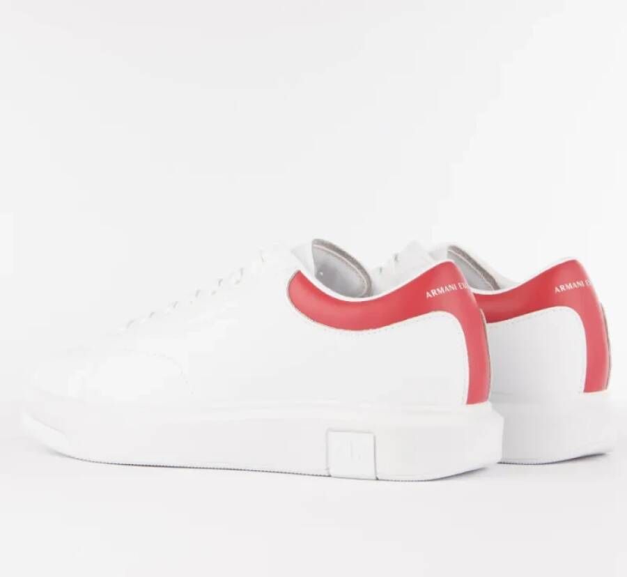 Armani Exchange Witte Leren Sneakers Minimalistische Stijl