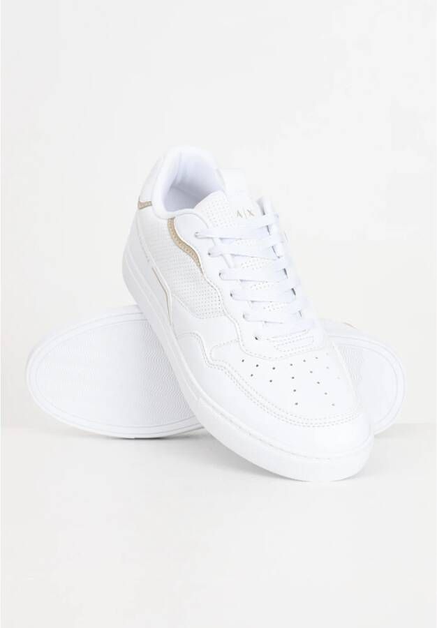 Armani Exchange Witte Logo Sneakers Lage Profiel White Heren