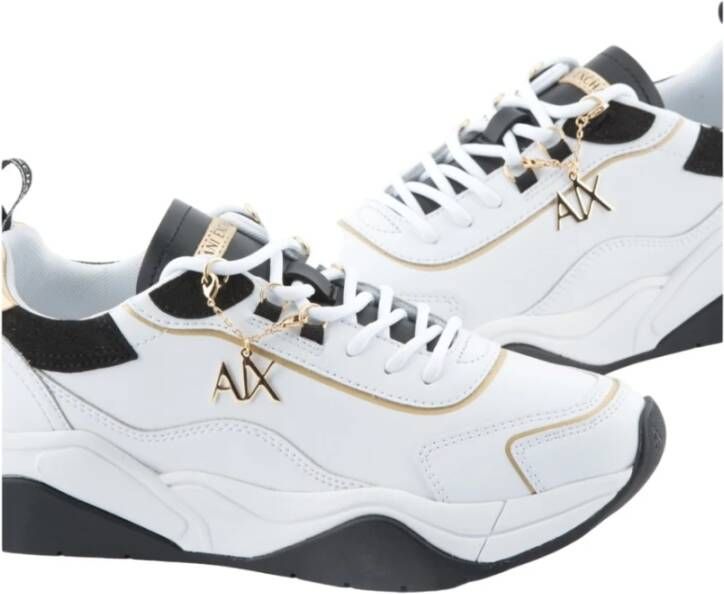 Armani Exchange Witte Sneakers Elegant Suède Detail White Dames