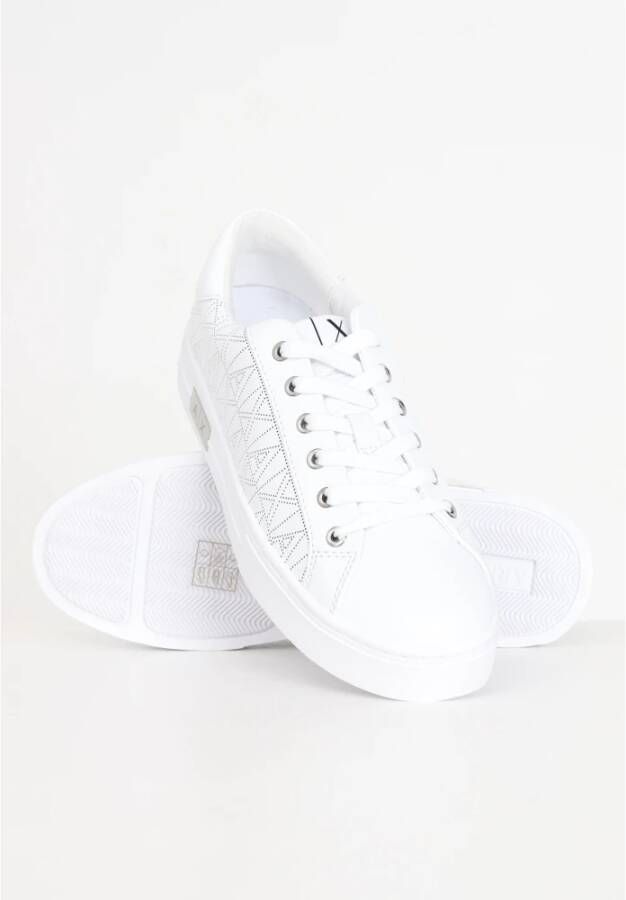 Armani Exchange Witte Sneakers met Logo Detail White Dames