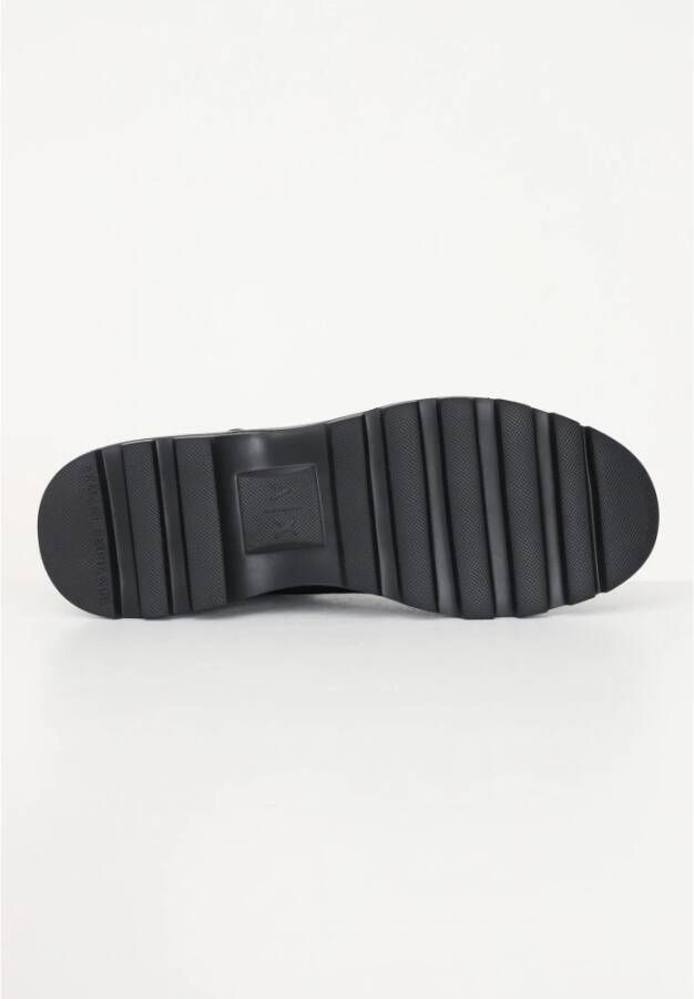 Armani Exchange Zwarte casual hoge sneakers met rits Zwart Heren