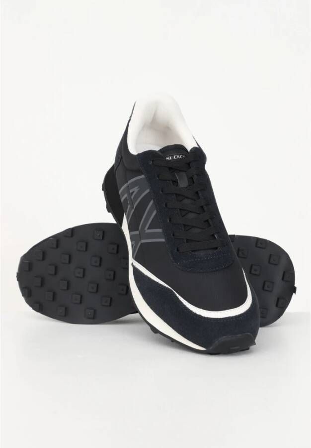 Armani Exchange Zwarte casual lage profiel sneakers Zwart Heren