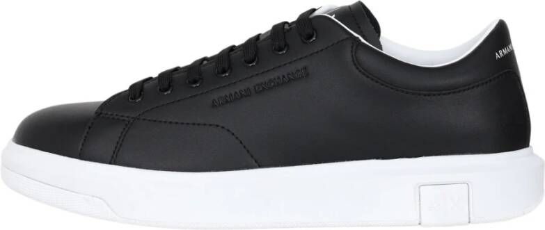 Armani Exchange Zwarte Casual Leren Sneakers voor Mannen