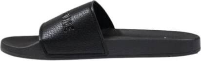 Armani Exchange Zwarte Effen Rubberen Slippers Black Heren