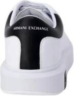 Armani Exchange Zwarte en witte leren sneakers White Heren