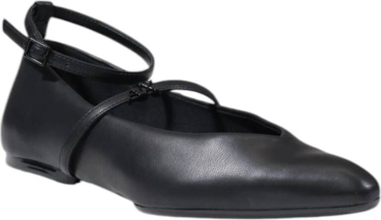 Armani Exchange Zwarte Leren Instappers Black Dames