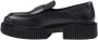 Armani Exchange Zwarte leren mocassin lente zomer collectie Black Dames - Thumbnail 3