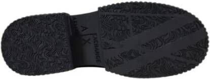 Armani Exchange Zwarte leren platformschoenen