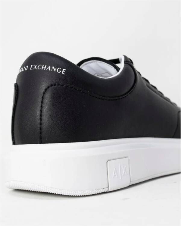 Armani Exchange Zwarte leren sneakers Lente Zomer collectie Black Heren