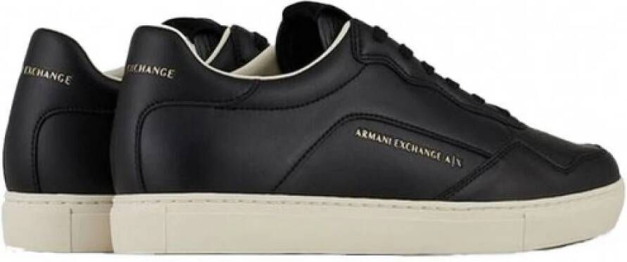 Armani Exchange Zwarte leren sneakers Xux078 Xu235 Black Heren