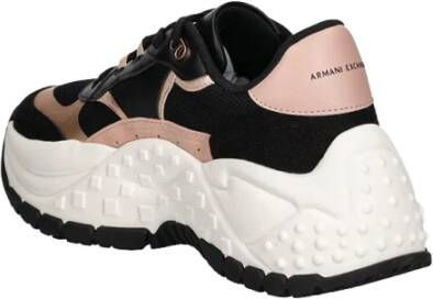 Armani Exchange Zwarte Sneakers Elegant en Minimalistisch Ontwerp Multicolor Dames