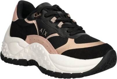 Armani Exchange Zwarte Sneakers Elegant en Minimalistisch Ontwerp Multicolor Dames