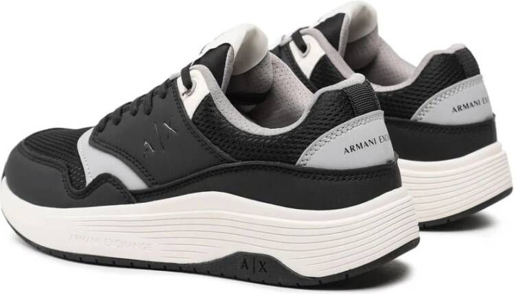 Armani Exchange Zwarte Sneakers met Rubberen Zool Zwart Heren