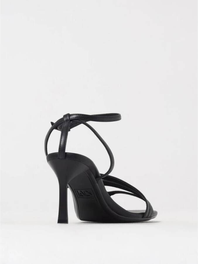 Armani Exchange Zwarte Stiletto Sandalen Elegant Ontwerp