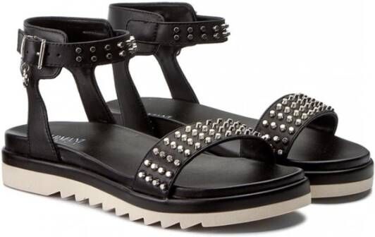 Armani Flat Sandals Black Dames