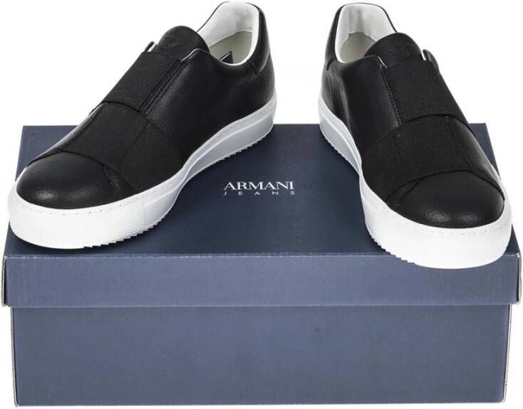 Armani Jeans Lage Sneaker Zwart Black Heren